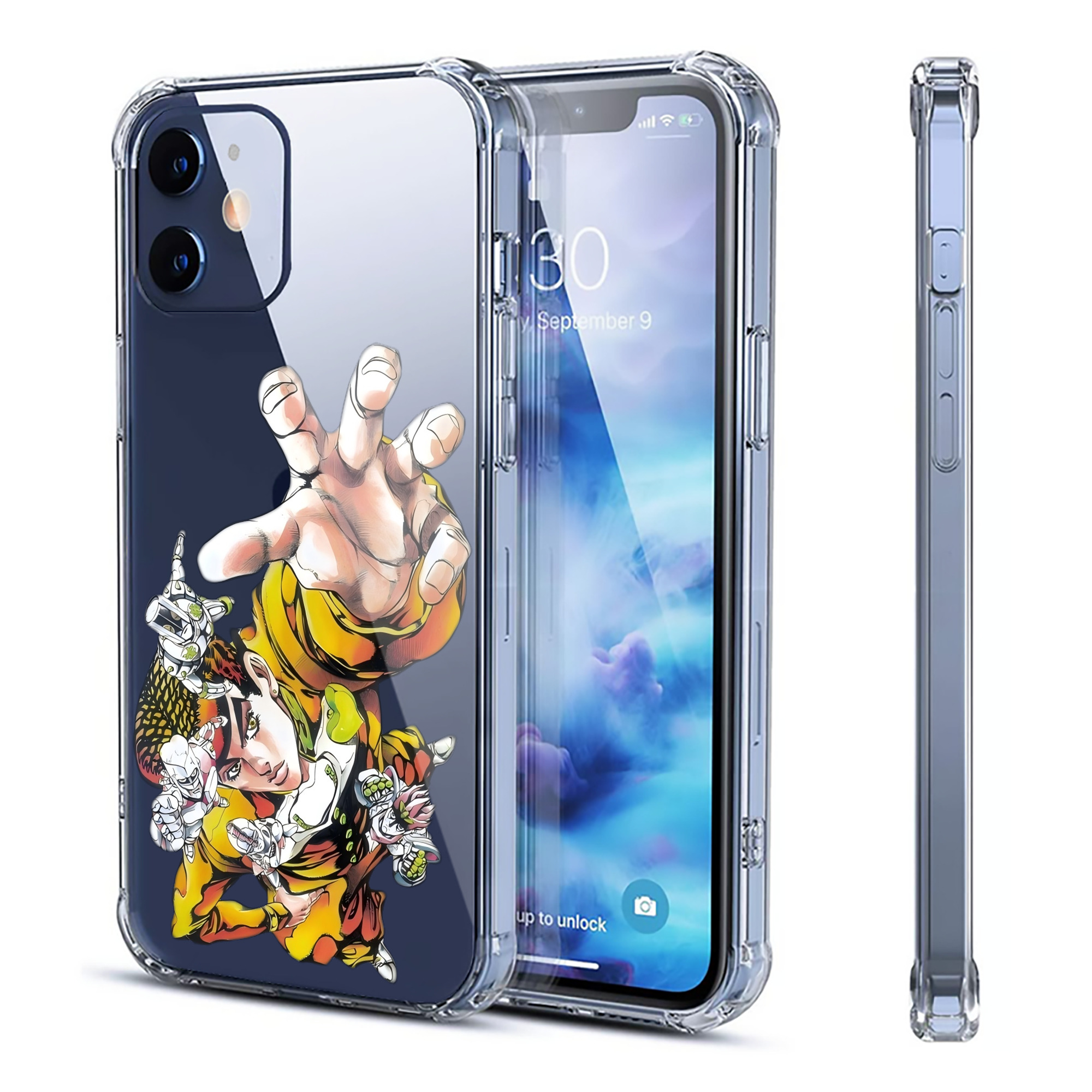 （画像用） ジョジョの奇妙な冒険 ひがしかた じょうすけ JoJo's Bizarre Adventure Higashikata Josuke 【iPhone 12シリーズ対応】透明スマホケース（クリアソフトケース）